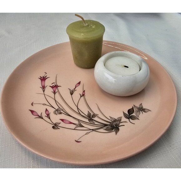 Vintage Crooksville USA Pink PussyWillow Plate - Picture 4 of 7